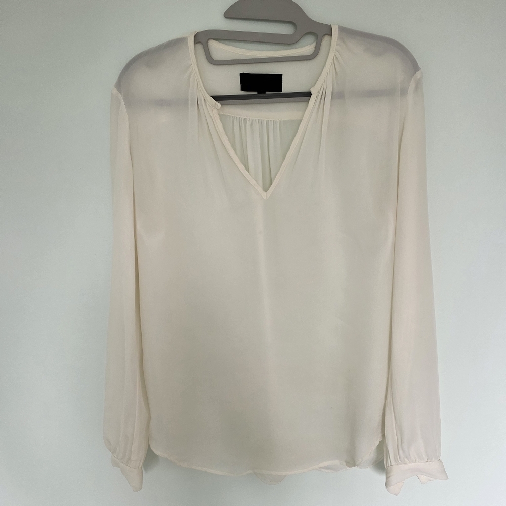 Nili Lotan Off White Silk Blouse